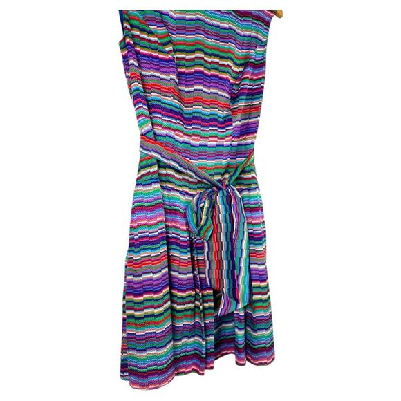 Shoshanna Alana silk mini dress multicolor short sleeve geometric abstract print - Picture 5 of 11